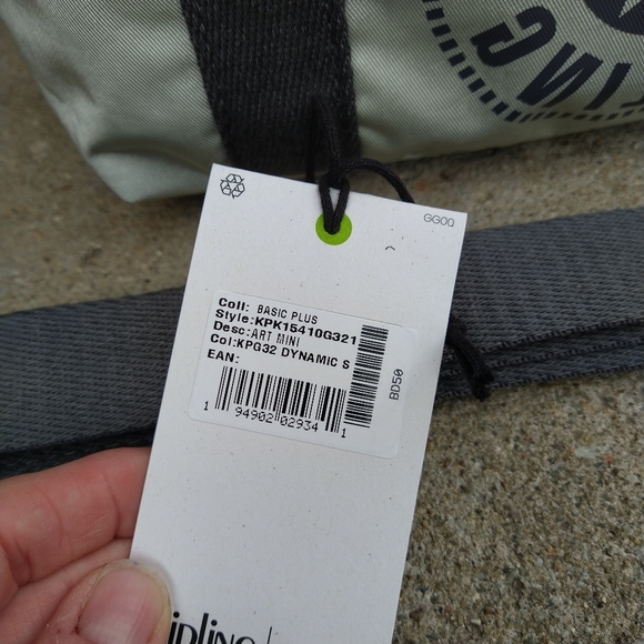 Kipling Dynamic Silver Sage Grey Art Mini Satchel Crossbody - Picture 7 of 15